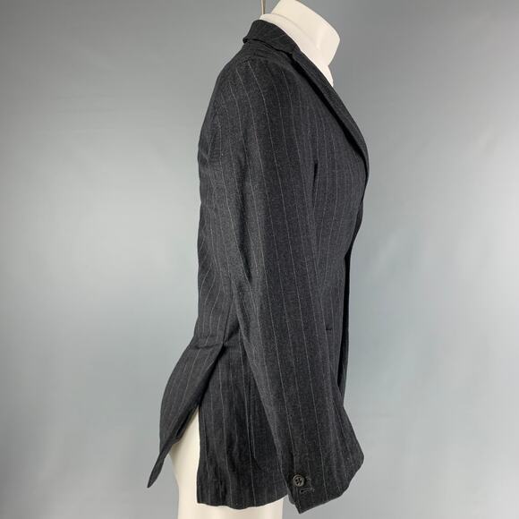 CARRACCI Chest Size 34 Grey Purple Pinstripe Single breasted Sport Coat - Picture 2 of 5